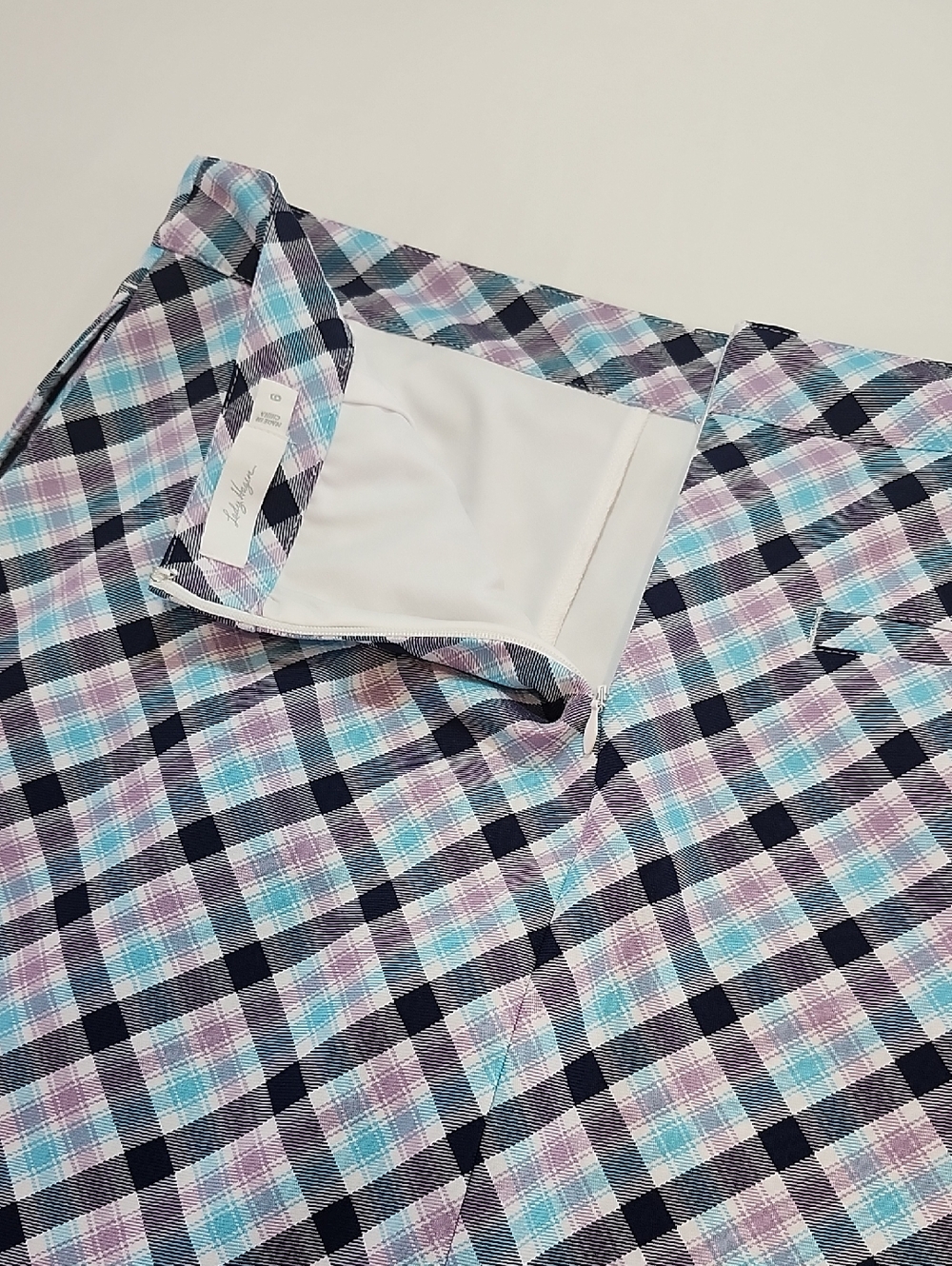 Lady Hagen Womens Plaid Golf Skort in Blue, Purple and White Size 6 Zipper Front - Picture 3 of 8